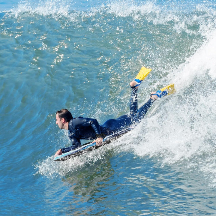 HOMASIS Leichtes Surfbrett, Bodyboard mit XPE-Brücke, Wellenbrett aus EPS-Schaumkern, Halbmond-Basis