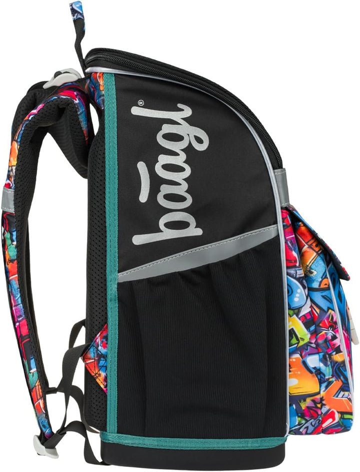 Baagl Schulranzen Mädchen Set 3 Teilig (Zippy Schultasche für 1. Klasse, Mäppchen, Turnbeutel), Grun