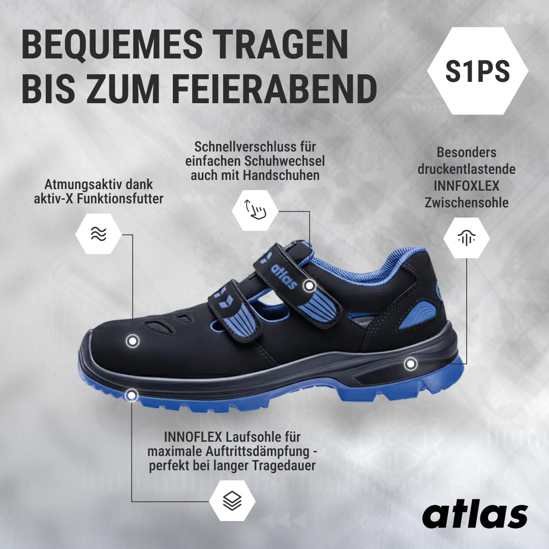 Atlas SL 465 XP Blue ESD Sicherheitschuhe Arbeitsschuhe für Herren und Damen S1P leicht, dynamisch,