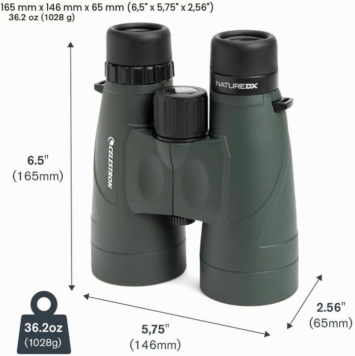 Celestron 71336-CGL Nature DX Fernglas, mit 12 x 56 Vergrösserung, mit BaK4-Prismen, Schwarz Nature