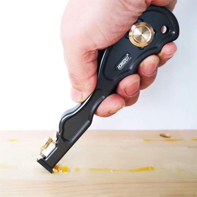 HONGDUI GD05 2-in-1 Holzbearbeitungsschaber, Aluminiumlegierung-Griff, Multifunktionaler Kleberschab