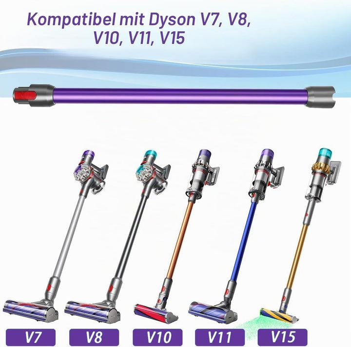 Schnellspanner Verlängerungsrohr kompatibel mit Dyson V7 V8 V10 V11 V15 – 72cm Ersatz Teleskoprohr A