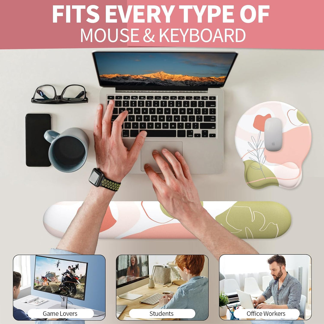 Giecy Mauspad mit handauflage und handballenauflage Tastatur, Ergonomisches Mouspad mit gelkissen &