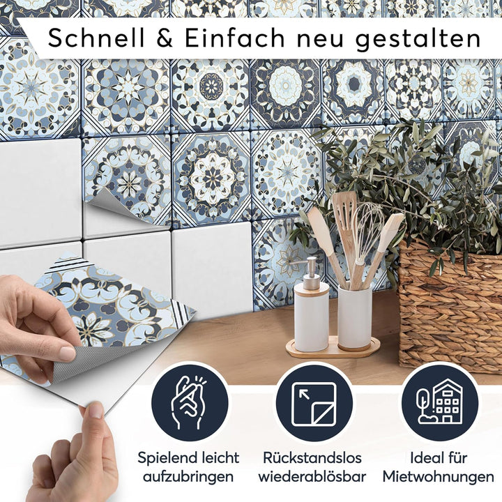 CREATISTO Klebefliesen Stickerfliesen Fliesenfolie - Stylische Sticker Aufkleber für Fliesen I Klebe