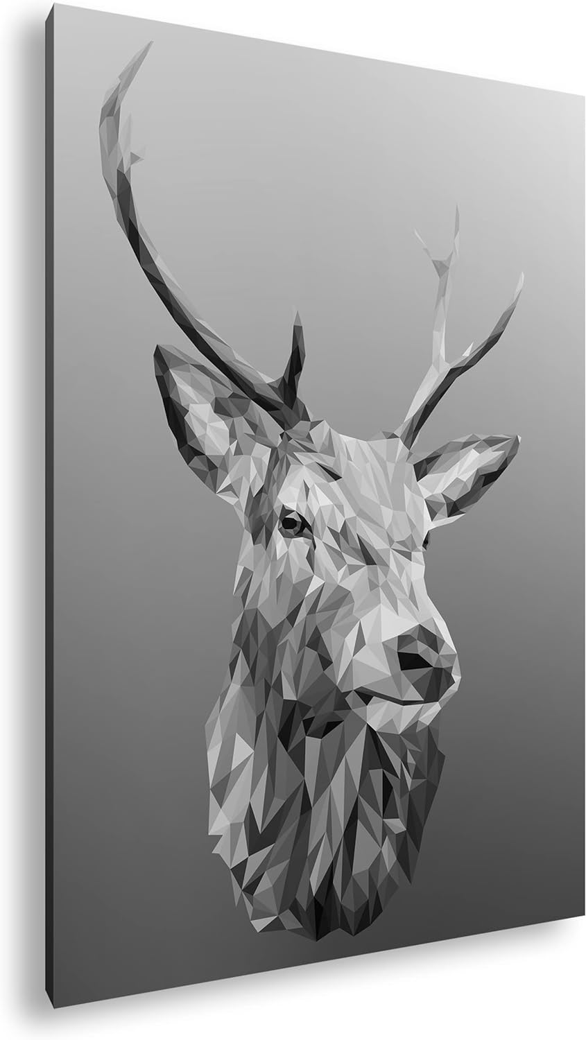 deyoli Illustration eines Hirschkopfes Format: 80x60 Effekt: Schwarz&Weiss als Leinwandbild, Motiv f