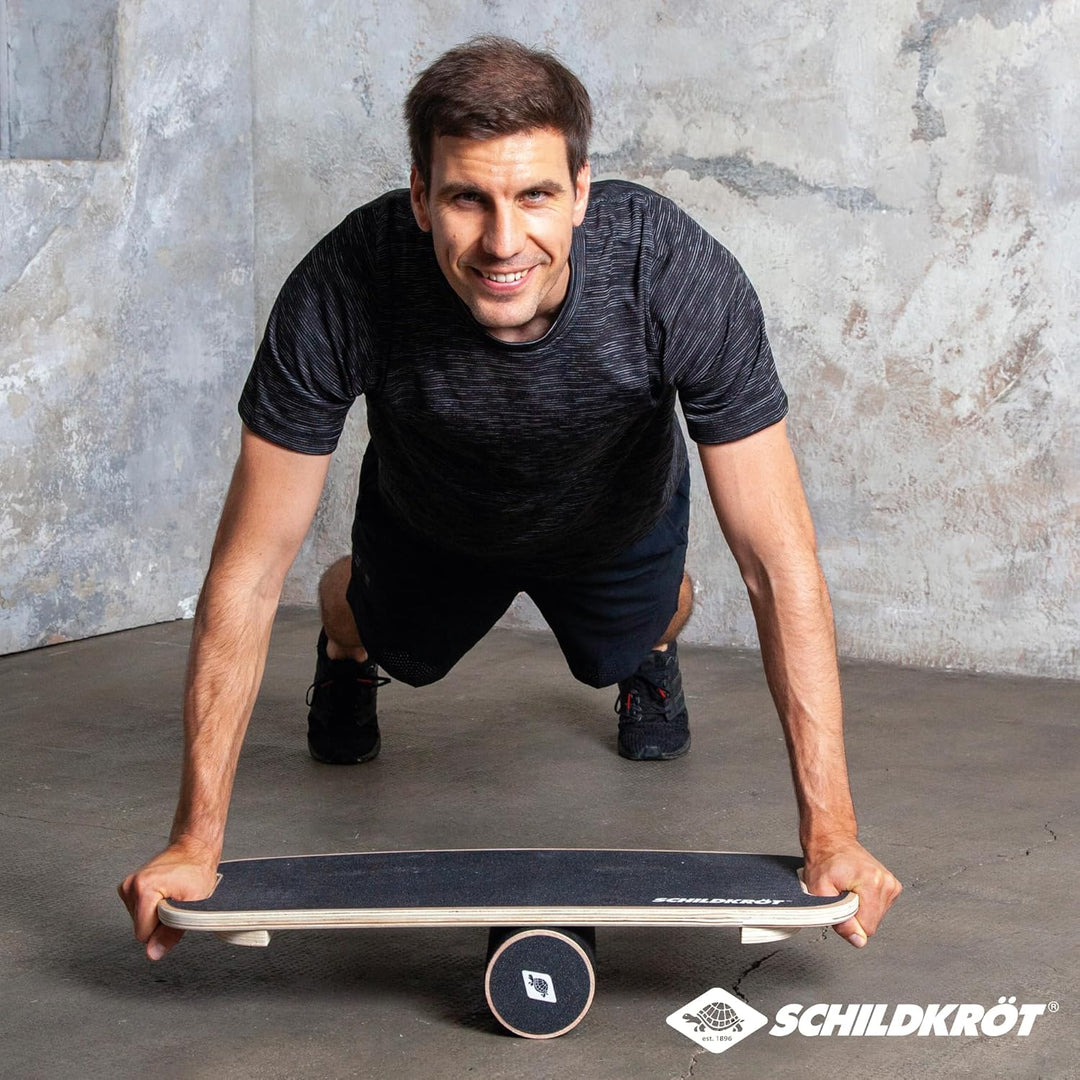 Schildkröt Wooden Balance Board aus Echtholz, Gleichgewichtsboard für Indoor-Surfen und Skaten, Core
