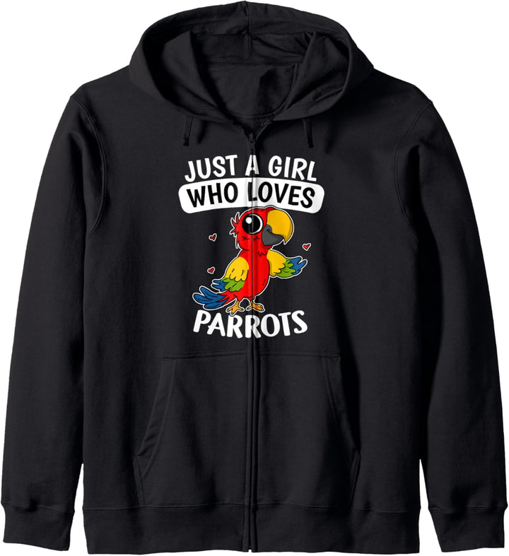 Just A Girl Who Loves Parrots Lustiges Vogel Papagei Kostüm Kapuzenjacke