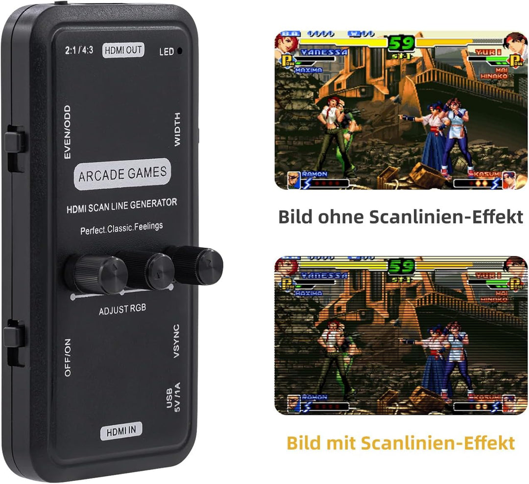 Mcbazel HDMI Scanlinien-Generator Tragbarer Audio-Video-Ausgang Scanline-Generator-Board für alle Re