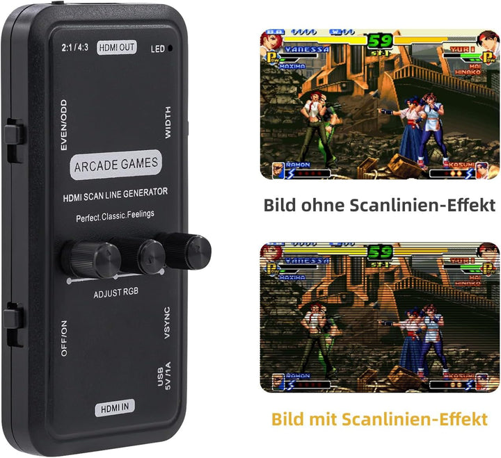 Mcbazel HDMI Scanlinien-Generator Tragbarer Audio-Video-Ausgang Scanline-Generator-Board für alle Re