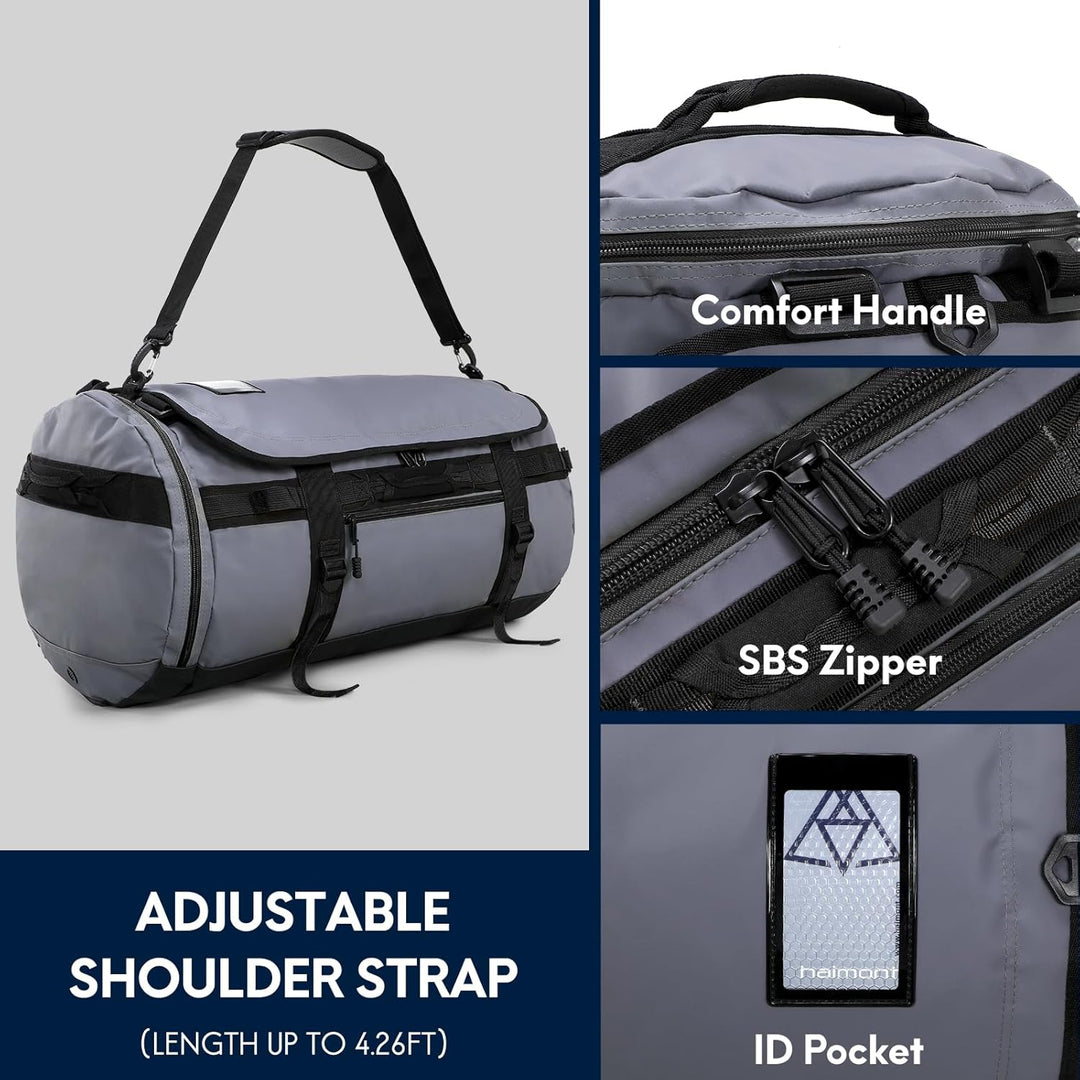 Haimont Sporttasche Herren Reisetasche, Convertible Travel Duffel Sporttaschen mit Schuhfach, grosse