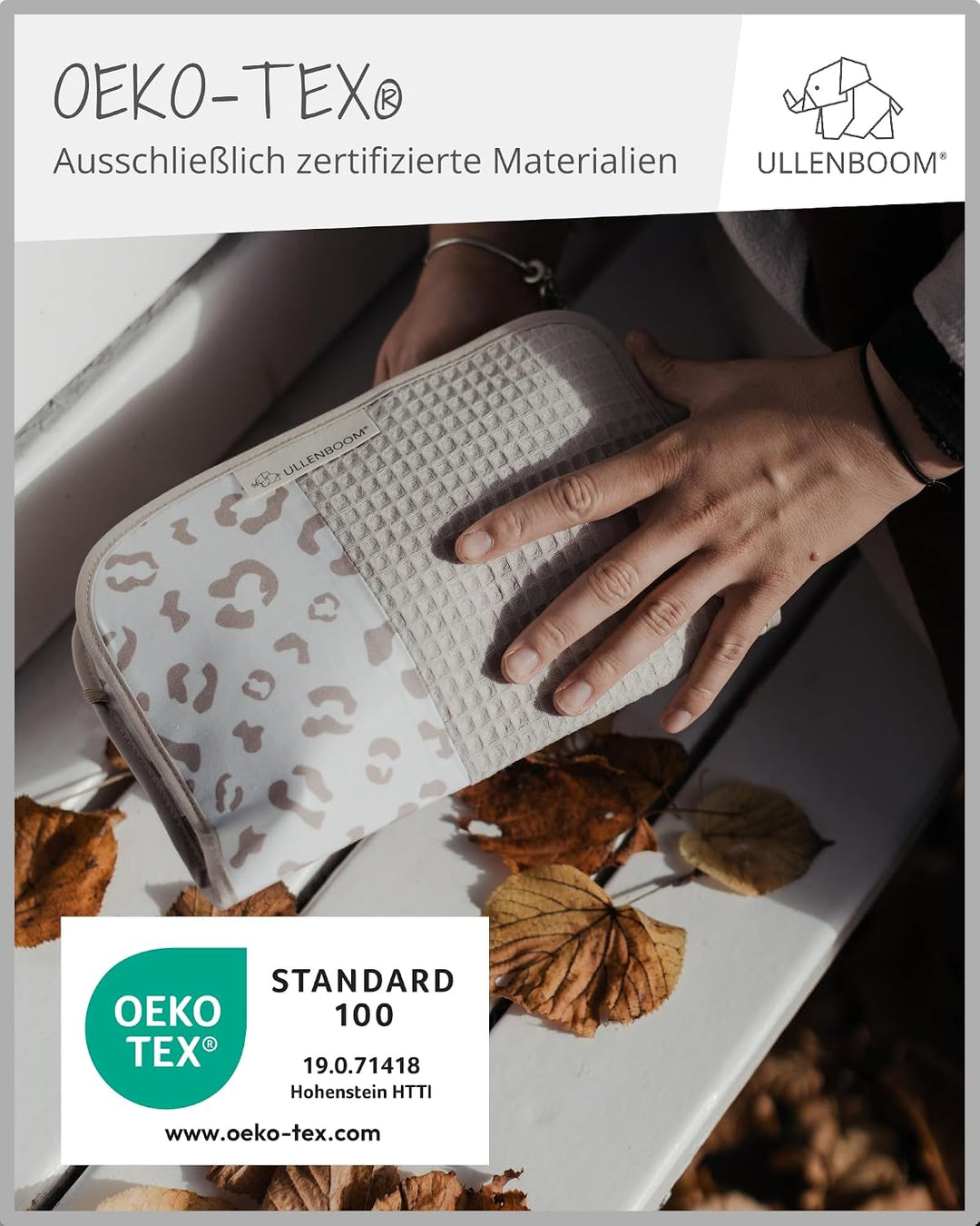 ULLENBOOM Windeltasche für unterwegs Leo (Made in EU) - Wickeltasche für bis zu 3 Windeln, Feuchttüc