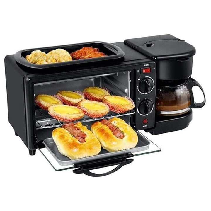 3 in 1 Multifunktions-Frühstückszubereiter, Mini Backofen und Antihaft-Bratpfanne, 9 L Mini Ofen, 30
