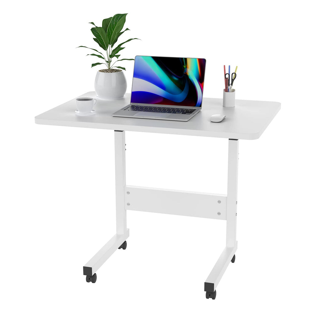 PIPIPOXER 60x40cm Laptoptisch mit Rollen, Schreibtisch Laptoptisch Höhenverstellbarer 69-90cm, Schre