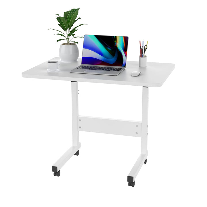 PIPIPOXER 60x40cm Laptoptisch mit Rollen, Schreibtisch Laptoptisch Höhenverstellbarer 69-90cm, Schre