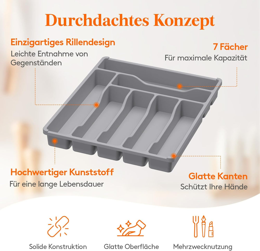 Lifewit Besteckkasten für Schubladen, Besteck Organizer Schublade Organizer Küche Kompakt Besteckein