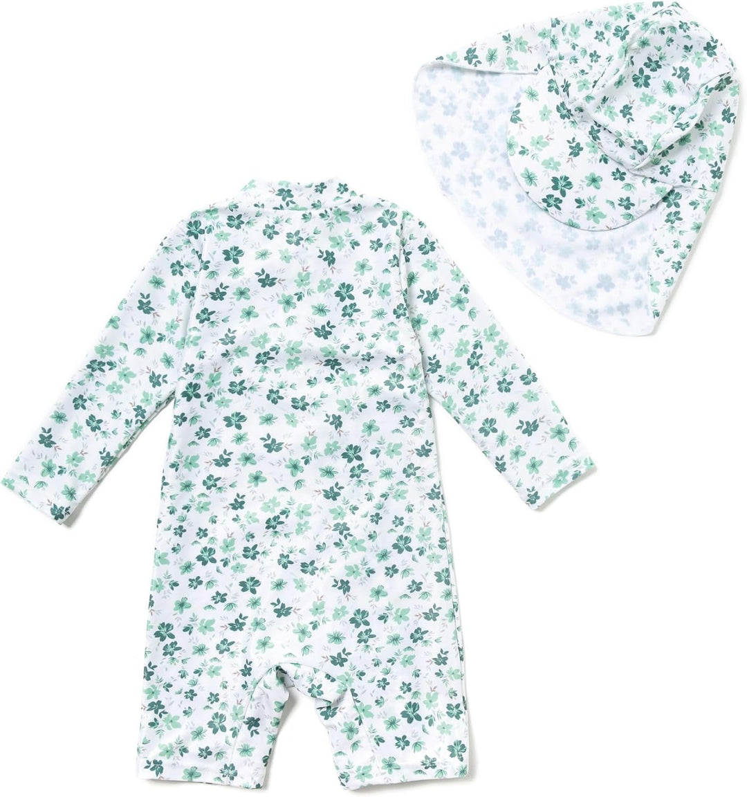BONVERANO Baby Mädchen Recycelter Badeanzug mit einem durchgehendem Reissverschluss UV-Schutz 50+ 18