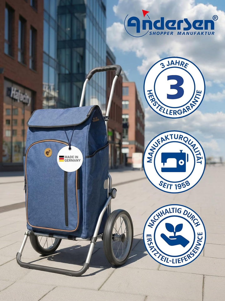ANDERSEN Einkaufstrolley - Royal Shopper Folke blau 61 L Freizeit, Handwagen, Thermo, Aluminium, kla
