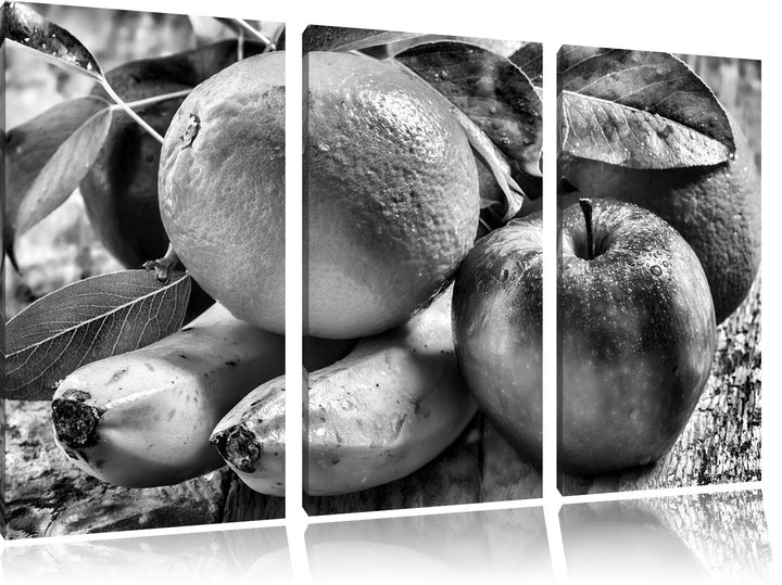 Pixxprint Obst und Gemüse als Leinwandbild/Grösse: 3 Teilig (120x80) cm/Wandbild/Kunstdruck/fertig b