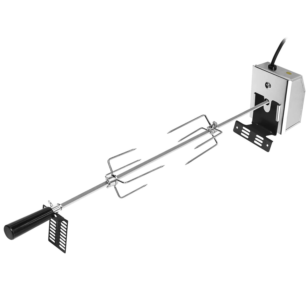 Elektrischer Drehspiess Mit 220-240V Motor und 2X vierzackiger Grillgabel 304 Edelstahl Drehspiess,
