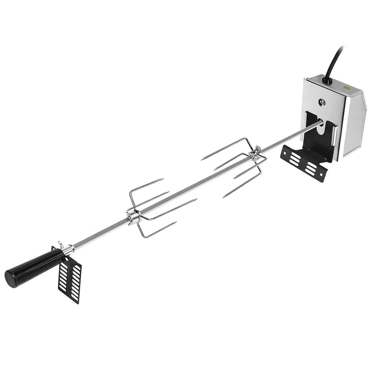 Elektrischer Drehspiess Mit 220-240V Motor und 2X vierzackiger Grillgabel 304 Edelstahl Drehspiess,