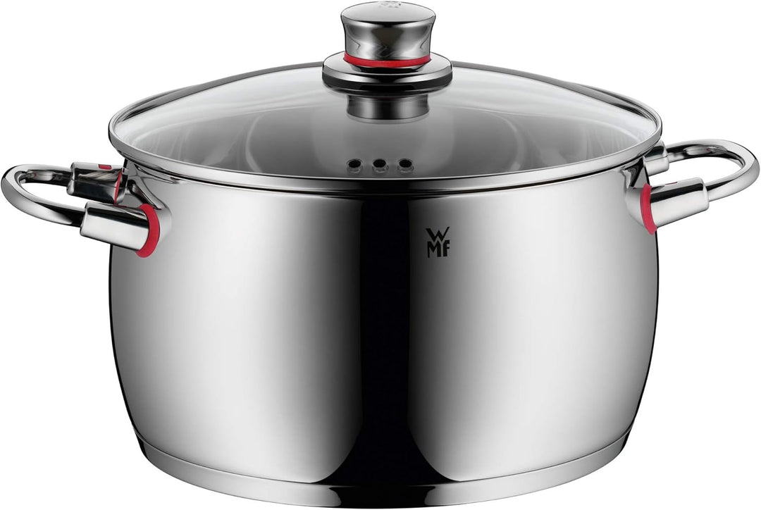 WMF Quality One Topfset Induktion 5-teilig, Kochtopf Set mit Glasdeckel, Cromargan Edelstahl poliert