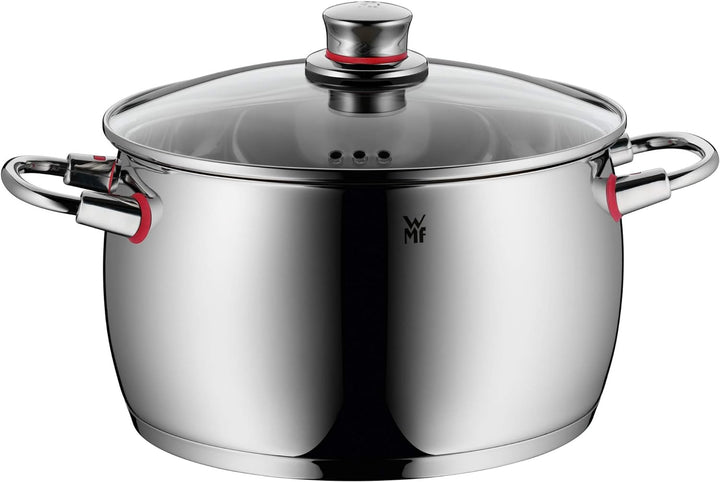 WMF Quality One Topfset Induktion 6-teilig, Kochtopf Set mit Glasdeckel, Cromargan Edelstahl poliert