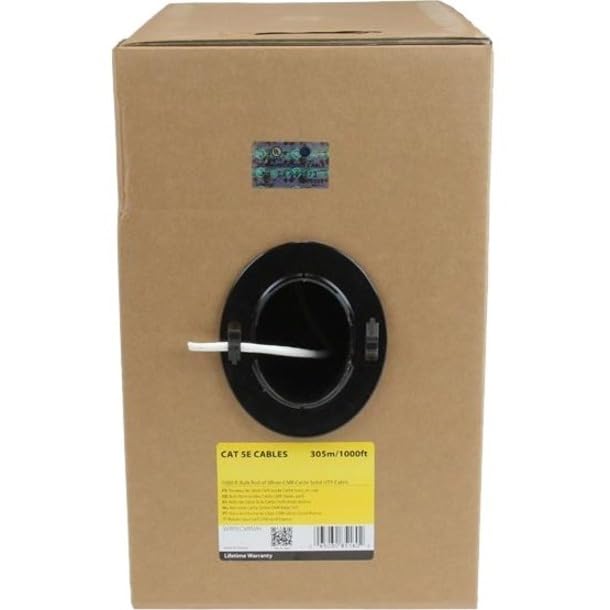 StarTech.com 304,8m Bulkware Cat5e UTP CMR Riser Volldraht Netzwerkkabel - Weiss - Cat 5e Ethernet P