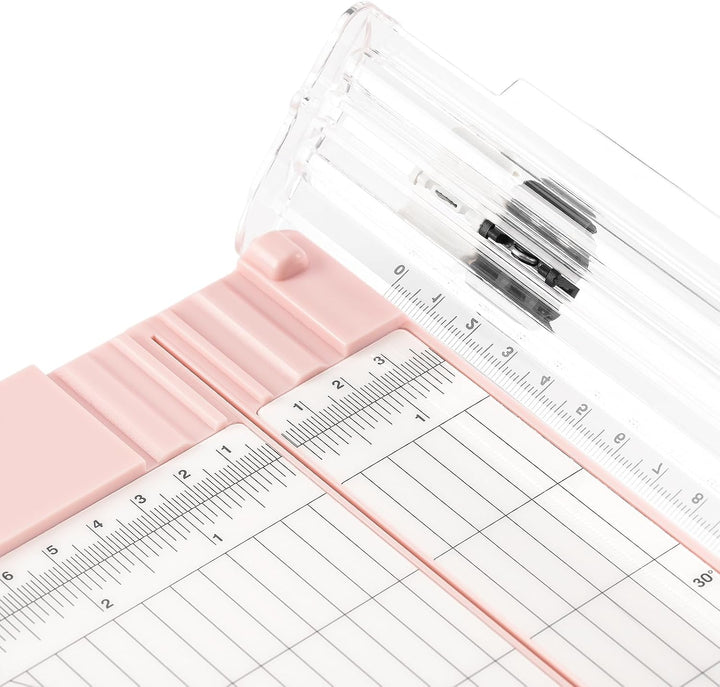 Vaessen Creative Papierschneider mit Falzbrett - Rosa - 15,2 x 30,5 cm - 2-in-1 Schneidemaschine für