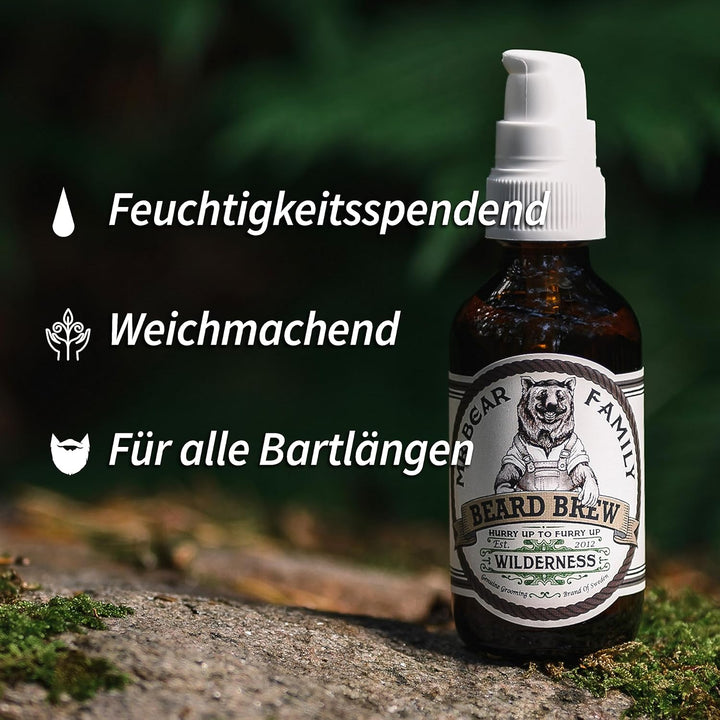 Mr Bear Family Bartöl Herren - Wilderness - pflegt und unterstützt Bart Wachstum - nährreiches Bartp