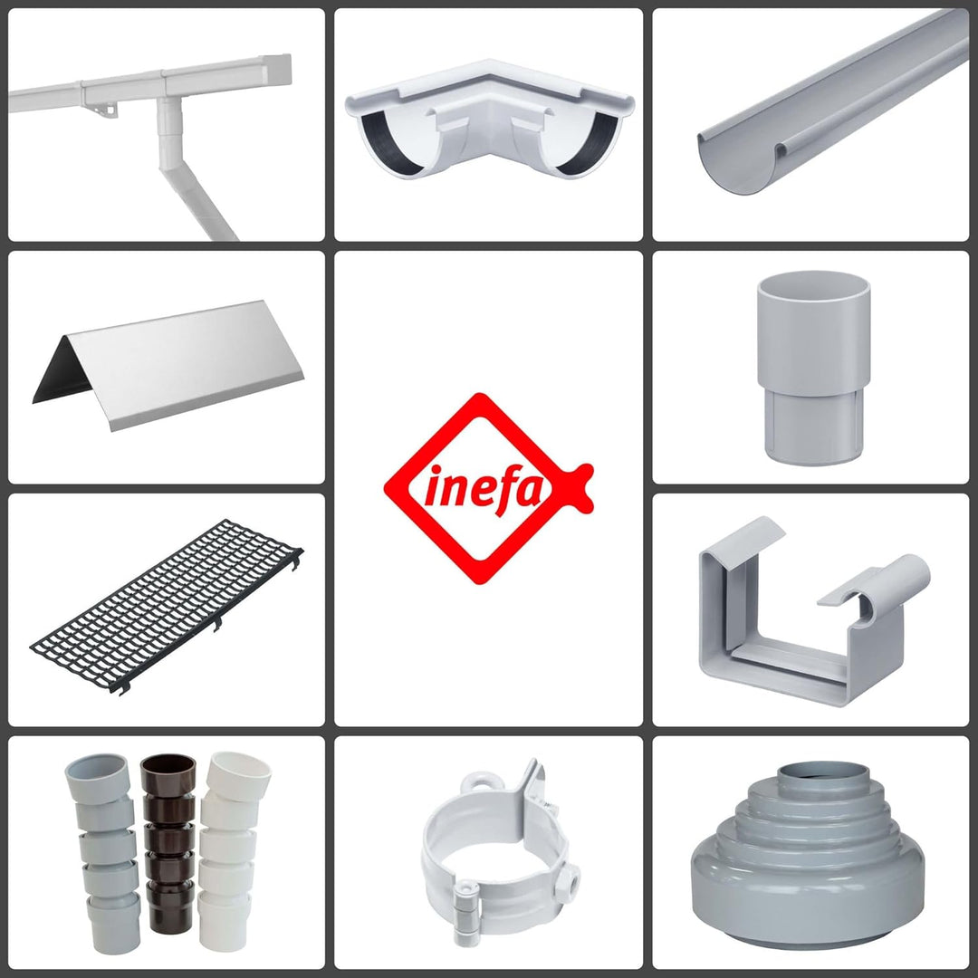INEFA Rohrschelle Clip, PVC-U DN 50, 25 Stück Grau Fallrohrschelle, Dachrinnenzubehör, einfache Mont