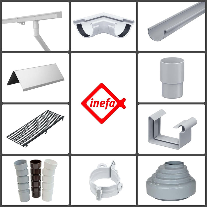 INEFA Fallrohr Kunststoff 200cm DN100 / 100mm, Braun, Dachrinnenzubehör, einfache Steckmontage, Made