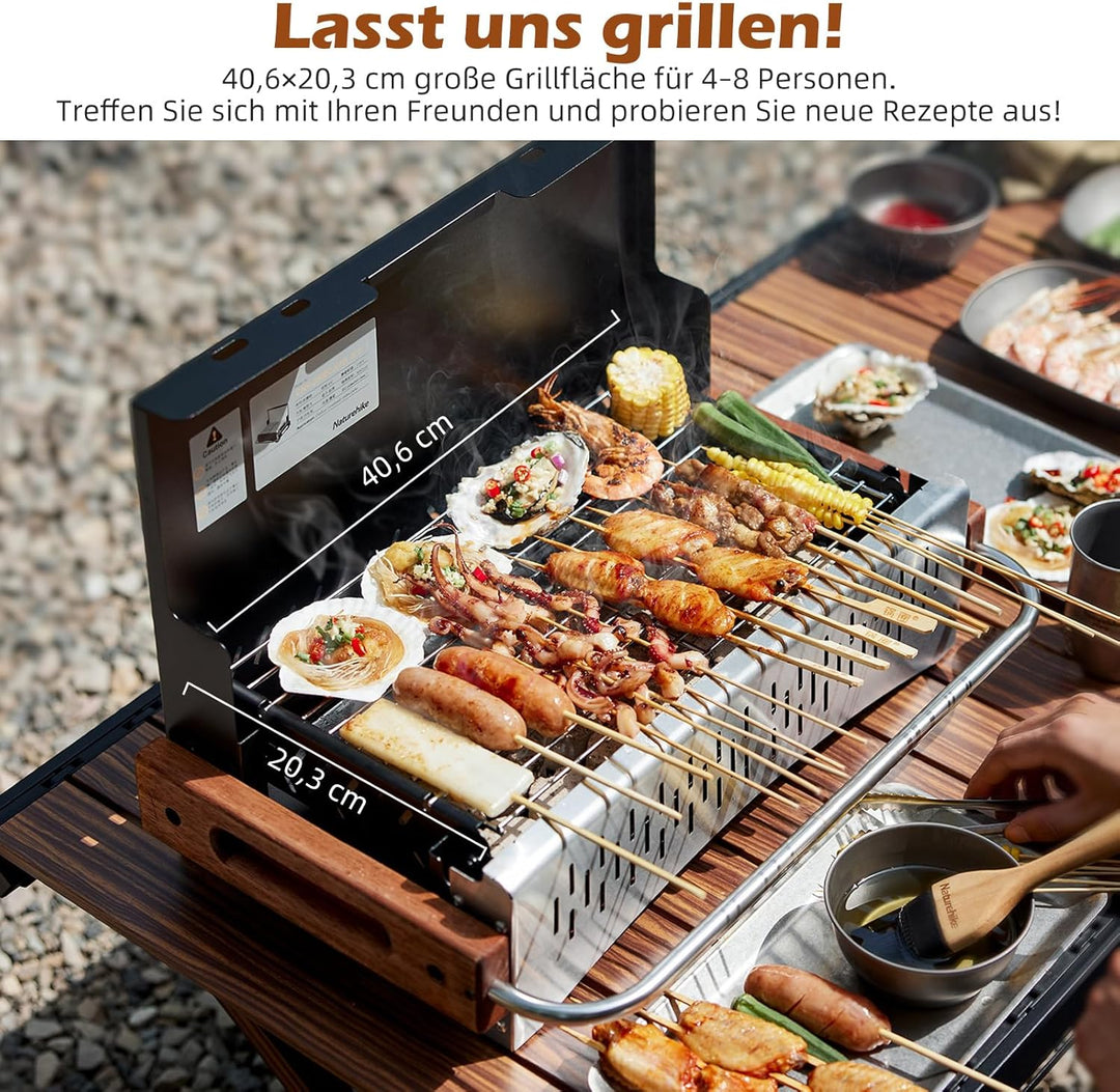 Naturehike Holzkohlegrill Klappgrill 50.2 x 32.8 x 33.5 cm Laptopgrill Portabel Mobil Campinggrill T