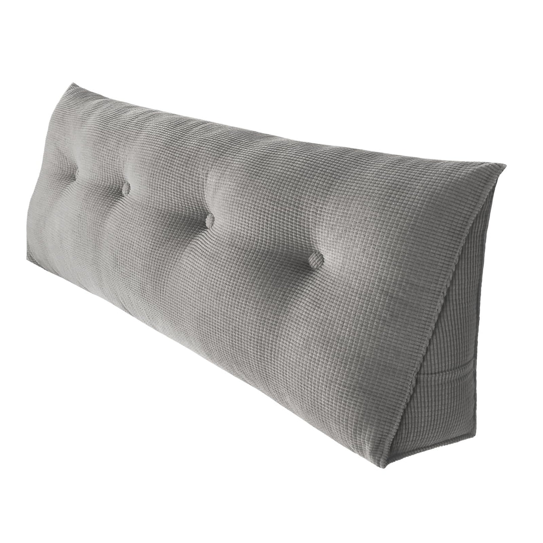 OHMG XXL Lesekissen,120/140/160/180/200 cm, Keilkissen, grau, grosses dreieckiges Sofakissen, Lenden