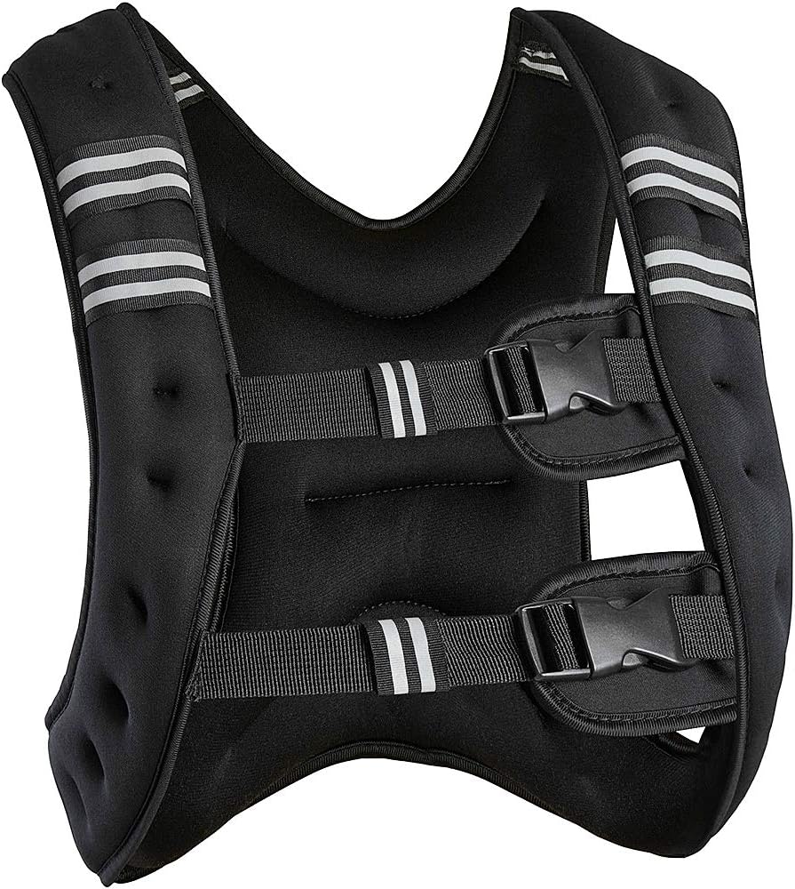 Gewichtsweste 10 kg/22 lbs, Trainingsweste Verstellbare, mit Eisengewichten, Schnallenriemen und Ref
