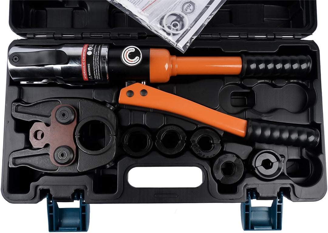Presswerkzeug V-Kontur Profi Presszange (hydraulisch) 12-15-18-22-28 Set Presswerkzeug mit 360° dreh