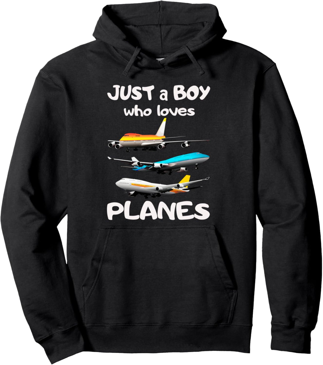 Nur ein Junge der Flugzeuge liebt Kleinkind-Pilotenflugzeug Pullover Hoodie