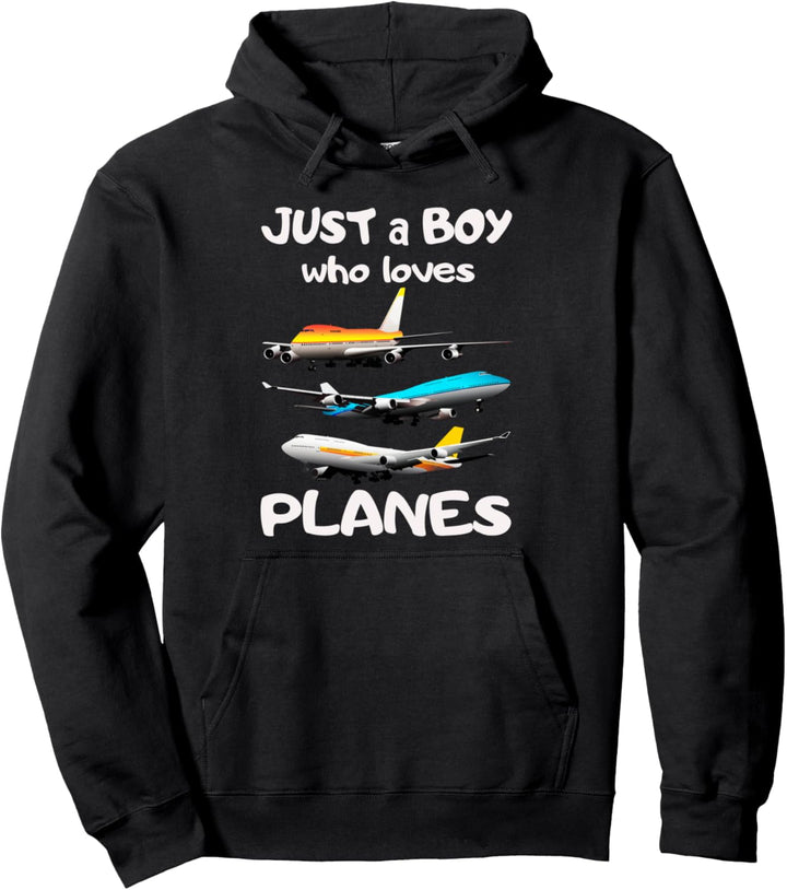 Nur ein Junge der Flugzeuge liebt Kleinkind-Pilotenflugzeug Pullover Hoodie