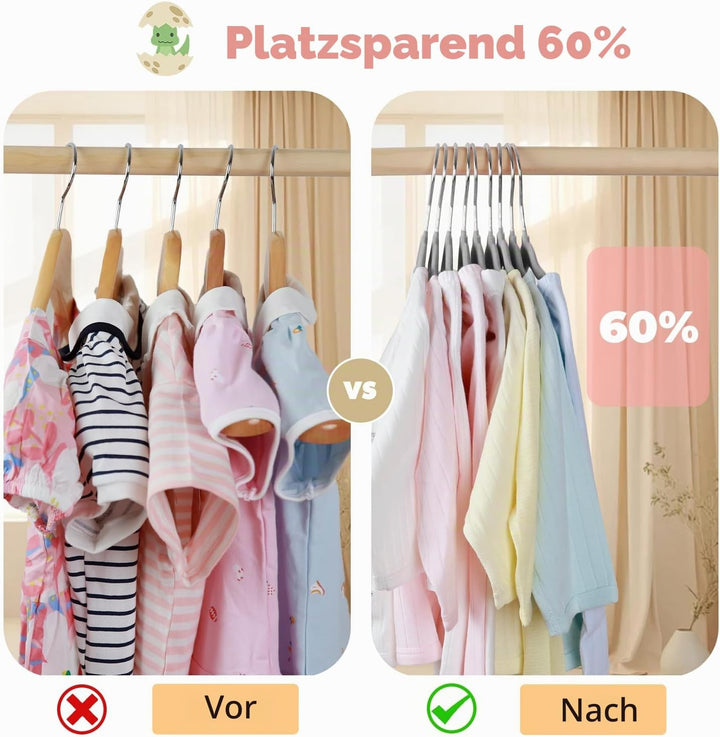 30cm Baby Kleiderbügel mit Verstellbaren Klammern, 16 Stück Hosenbügel, Samt Kinder Kleiderbügel, Ul