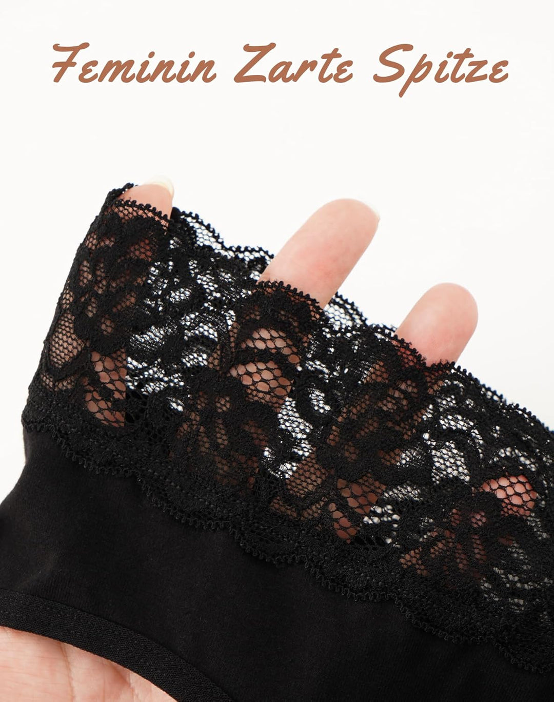 INNERSY Unterhosen Damen Baumwolle Slips mit Spitze Bequeme Hipster Unterwäsche Mehrpack 6 36 6 Schw