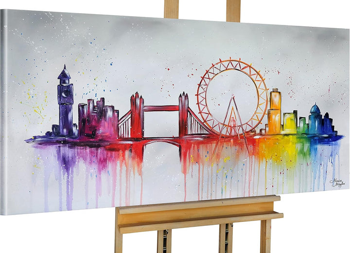 Monica Mirafiori I 100% HANDGEMALT I Gemälde London I 100x50cm | Gemälde Handgemalt | Acrylgemälde |
