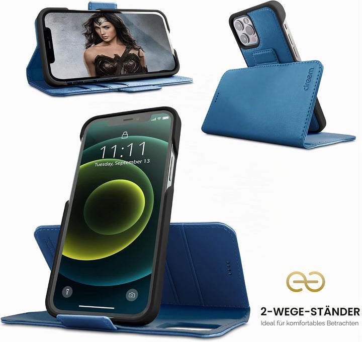 Dreem Fibonacci 2in1 Handyhülle Flipcase für iPhone 12 &amp; 12 Pro | Magnetisches iPhone Case | TPU Etu