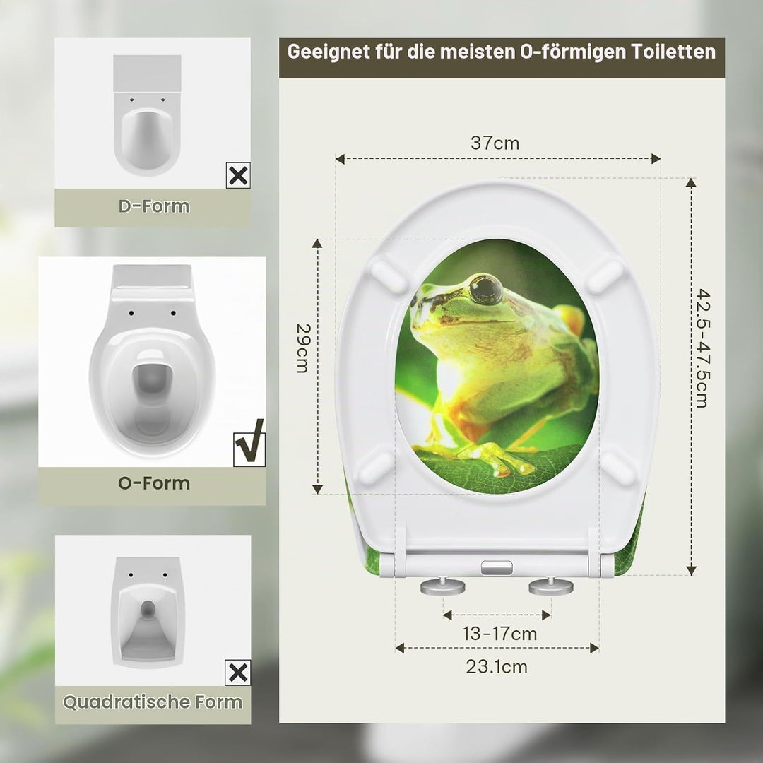 eSituro Toilettendeckel, WC Sitz mit Absenkautomatik, Klodeckel mit Schnellverschluss, 360° verstell