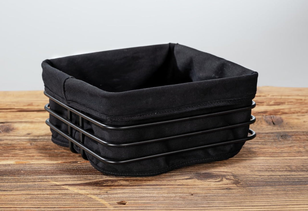 WENKO Brotkorb Premium Square Gestell aus stabilem Metall Schwarz 55092100, 55092100