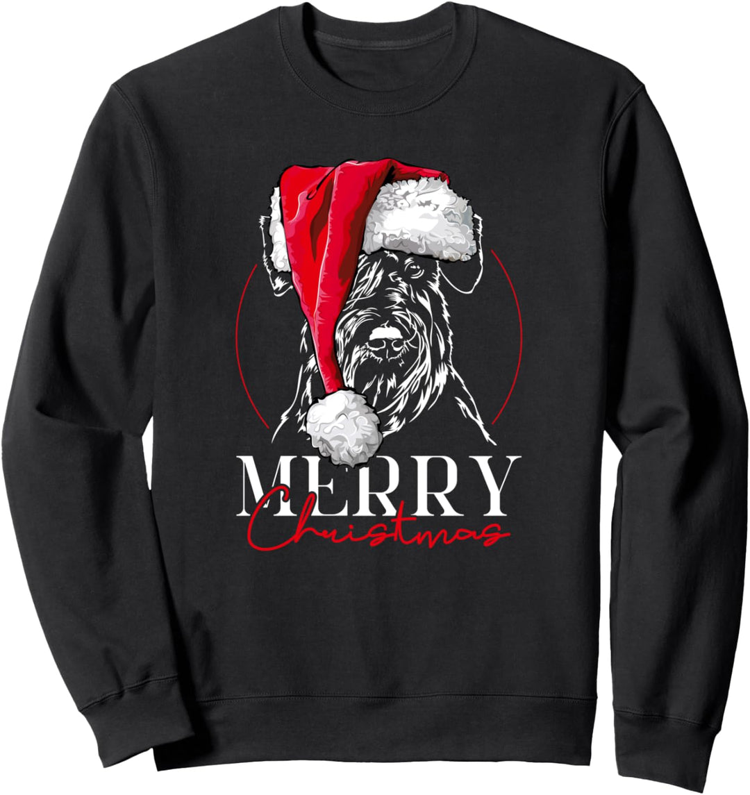 Lustiger Santa Schnauzer Merry Christmas Weihnachten Hunde Sweatshirt