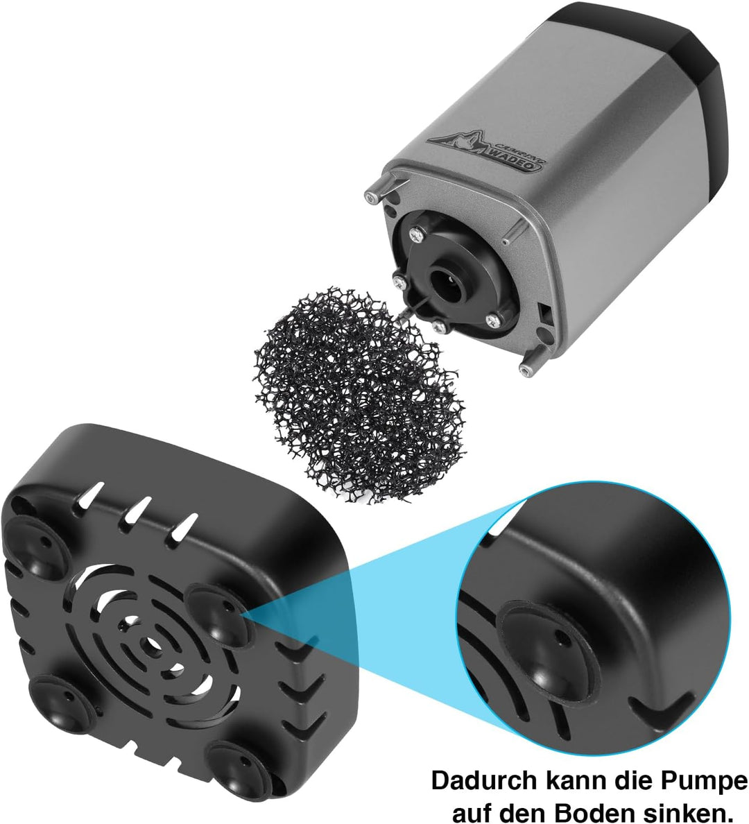 WADEO Tragbare Campingdusche Akku mit Pumpe, Camping Dusche mit wiederaufladbarem Akku [6000-8000mAh
