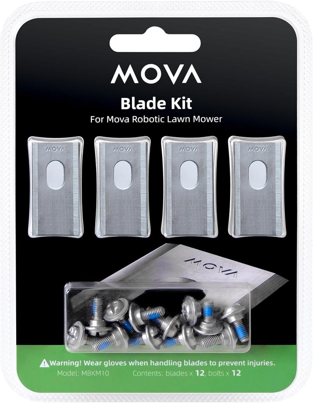 Ersatzklingen-Set für MOVA-Mähroboter, Schneller Austausch, Klinge x12, Schraube x12 Ersatzklingen S
