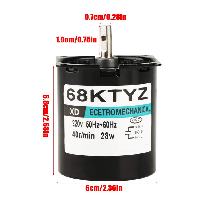 Synchronmotor 68KTYZ AC 220 V 28 Watt Niedriger Geschwindigkeit Permanentmagnet CW/CCW 5/10/15/40/50