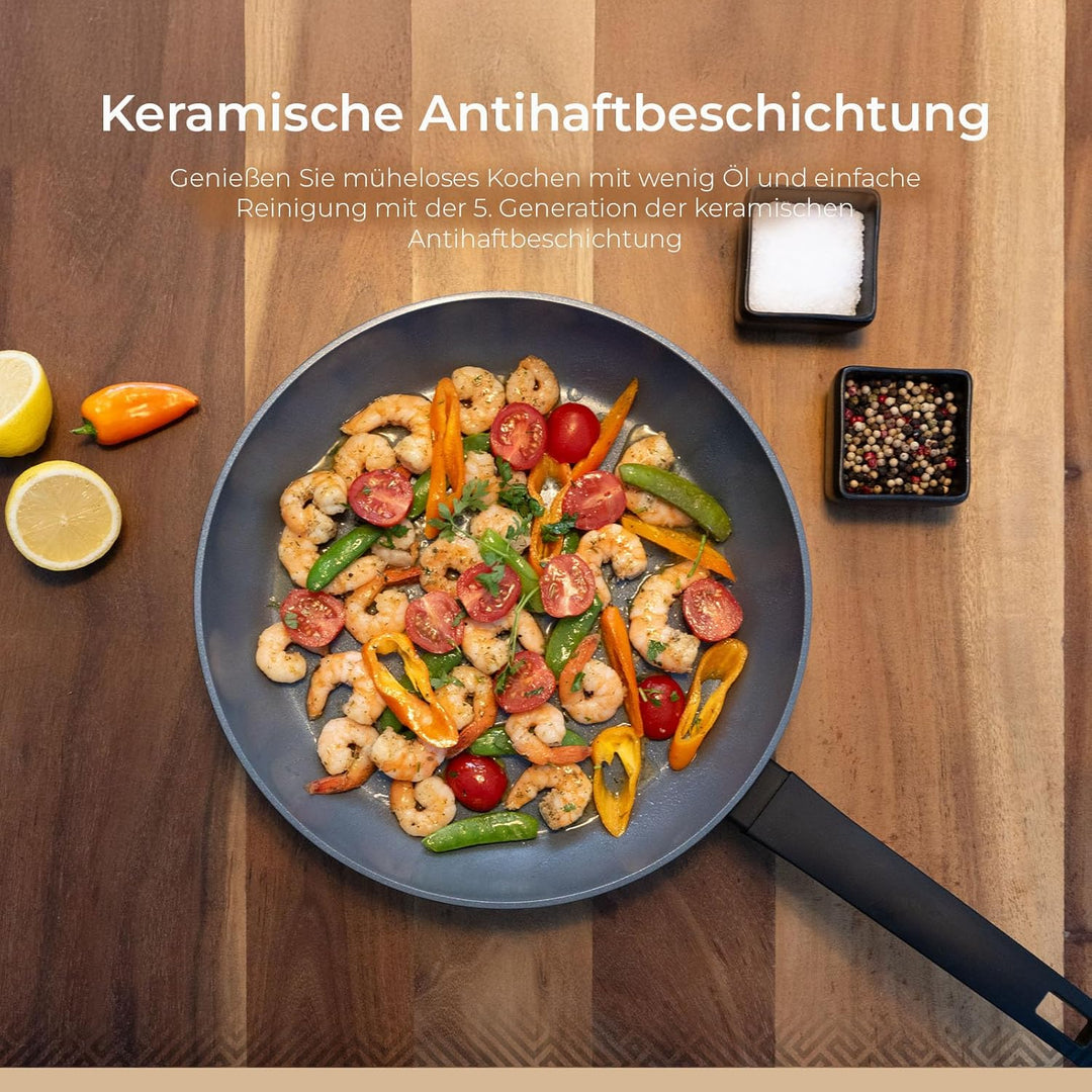 Be Living Delight Pfannenset 2-teilig, Bratpfanne 24 & 28 cm, Non Stick Keramik Antihaft, Induktion,