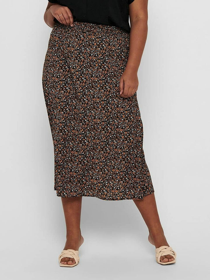 ONLY Carmakoma Female Midirock Curvy Print 52Black 2