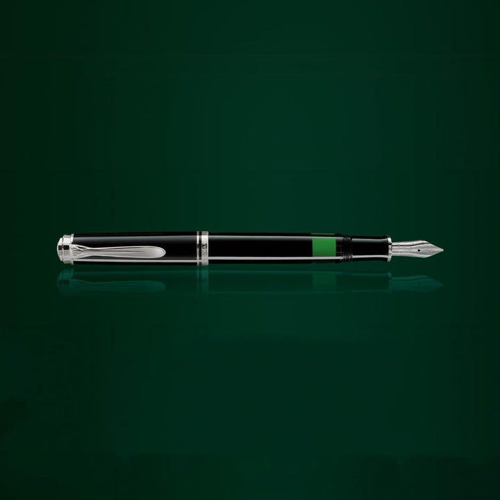 Pelikan Premium M805 Füllfederhalter, Feder M Farbe Plume Schwarz, Schwarz